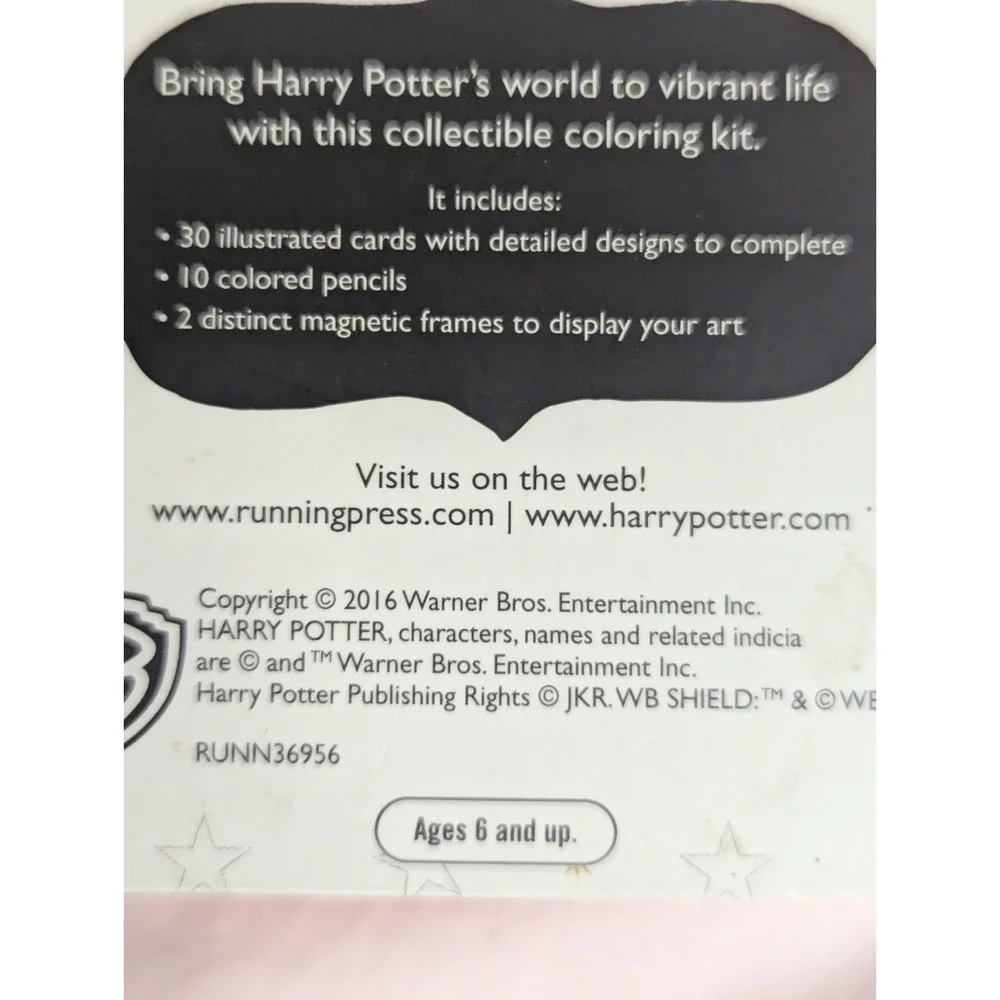 Harry Potter Coloring Kit 30 cards to color 10 colored pencils‎ 2 magnet frames